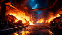 Blast Furnace Smelting Liquid Steel In Steel Mills