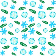 pattern with leaves and flowers