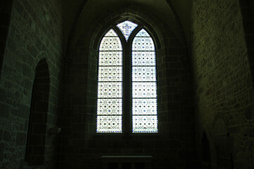 Wall Mural - medieval abbey at le mont-saint-michel in normandy (france) 