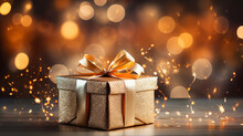 Gift Box With Christmas Lights