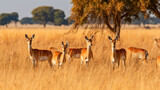 Fototapeta  - A herd of impala in the savannah