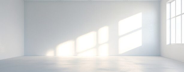 Canvas Print - empty bright room with a window illuminated by the sun, legal AI