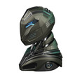Futuristic robot head or detailed cyber alien. Side view isolated on transparent background. 3d rendering