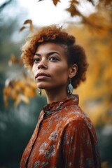 Sticker - shot of a young woman standing outdoors