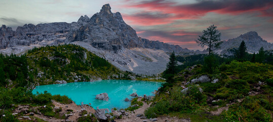 Poster - Lago di Sorapis, Dolomite Alps, Italy, Europe