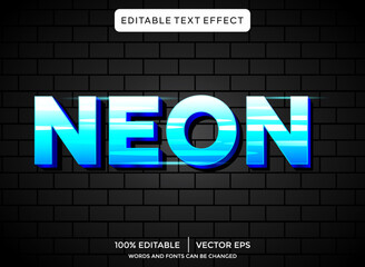 Poster - Neon glow 3D editable text effect