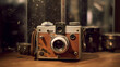 canvas print picture - cameras alt linse retro film isoliert foto