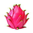 canvas print picture - dragonfruit 3d fruit icon isolated on transparent background