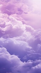Wall Mural - Lavender pastel gradient mystical sunlight sky with flowing cumulus clouds texture phone hd background wallpaper, ai generated