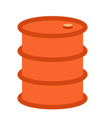 Poster - Barrel for oil semi flat colour vector object. Canister. Container. Editable cartoon clip art icon on white background. Simple spot illustration for web graphic design