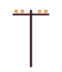Poster - Single utility pole semi flat colour vector object. Providing electrical power. Editable cartoon clip art icon on white background. Simple spot illustration for web graphic design