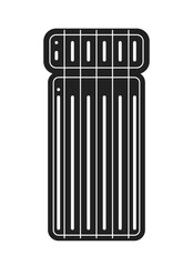 Poster - Inflatable mattress for swimming in pool monochrome flat vector object. Editable black and white thin line icon. Simple cartoon clip art spot illustration for web graphic design