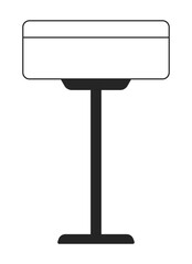 Poster - Comfortable spinning chair flat monochrome isolated vector object. Adjustable modern chair. Editable black and white line art drawing. Simple outline spot illustration for web graphic design