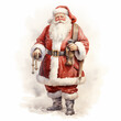 Watercolour illustration of Santa Claus 