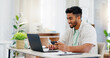 © Wesley/peopleimages.com - Laptop, ecommerce or happy man online shopping with credit card for digital product with discount code. Smile, promo or customer with financial payment to buy on sale on fintech application at home