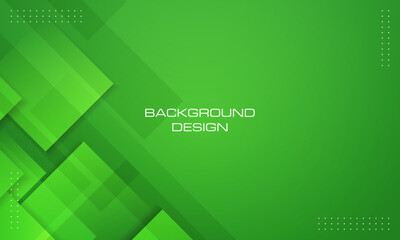 Wall Mural - Green geometric background with overlapping square shape for business presentations, banner, certificate, brochure and poster. vector illustration