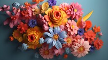 A Group Of Colorful Flowers