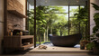 A Tranquil Japanese Bathroom with Natural Materials