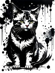  black cat on a black background
