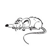 Ręcznie rysowany wesoły szczur lub mysz.