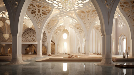 Wall Mural - Minimalist Interior of Mosque Architecture