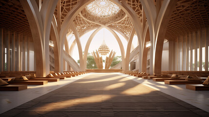 Wall Mural - Elegant Mosque with Minimalist Interior