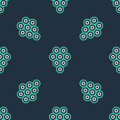 Poster - Line Caviar icon isolated seamless pattern on black background. Vector