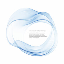 Wavy Abstract Design Element. Transparent Blue Lines In The Form Of A Circle. Frame