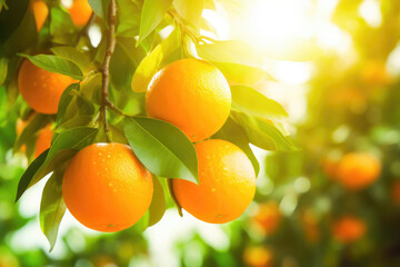 Poster - Sunlit Oranges Ready for Harvest