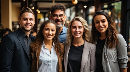 Canvas Print - portraits modernes de personnes heureuses et différentes d'un point de vue ethnique