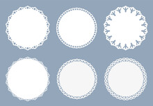 Vector White Doily Lace Round Frames
