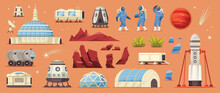 Mars Colonization Icon Set