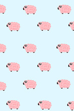Seamless Pattern With Sheep