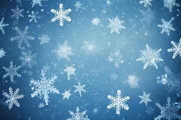 Snowflakes on blue background
