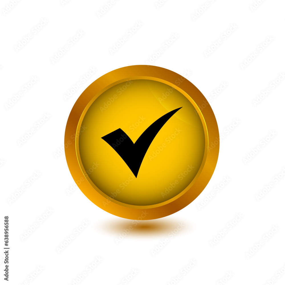 glossy button check mark icon