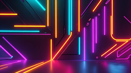 Neon style glow light colorful background