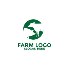 Farm logo vector, Creative Farm animal logo icon template