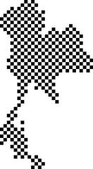 Fototapete - Thailand map country from checkered black and white square grid pattern