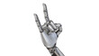3d render of detailed robotic arm or futuristic cyber hand showing two fingers. Isolated on transparent background