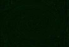 Green Twirl On A Black Background