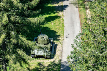 Battle tank T-34 from the time of the World War II