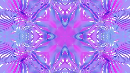Poster - A 3D animated movement through an enlightened cross shaped sci fi tunnel. Design. Calm and relaxing mandala pattern.