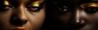 Eyes of Gold: Intimate Portrait Duo
 Intimate close-up of two women with striking gold makeup.