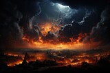 Fototapeta Nowy Jork - Cosmic Armageddon, Judgment Day of Planet Earth