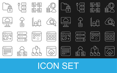 Poster - set line failed access cloud storage, browser files, search computing, hierarchy organogram chart, c
