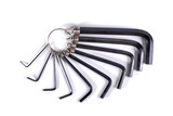 Fototapeta Boho - hex key wrench isolated on white background, hex key wrench isolated on white background, allen keys