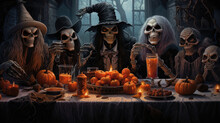 Halloween Background With Pumpkin