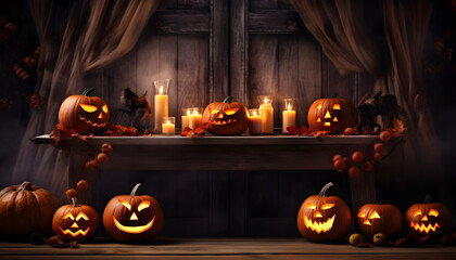 Wall Mural - Illustration of Halloween Decorations for Banners, Flyers and Cards - Generativ AI