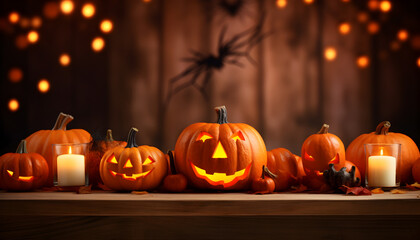 Canvas Print - Illustration of Halloween Decorations for Banners, Flyers and Cards - Generativ AI