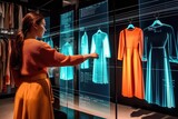 Fototapeta Nowy Jork - Stunning and atmospheric 3D virtual dressing room. Generative AI